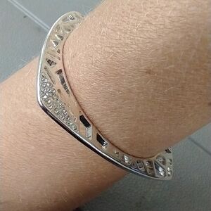 Women's square crystal bangle bracelet.